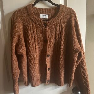 Old Navy Women's Tan Cable Knit Cardigan. Size XL